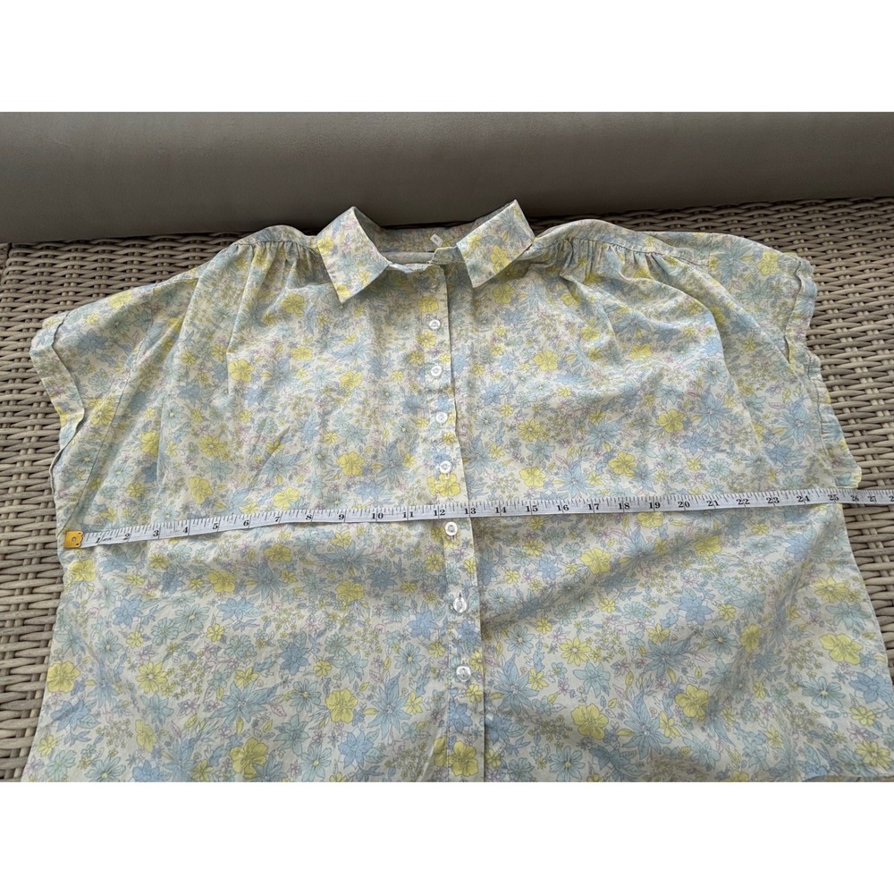 Free People Bring It Back Floral Button Down Shirt‎ small boho oversized layered - Picture 7 of 8